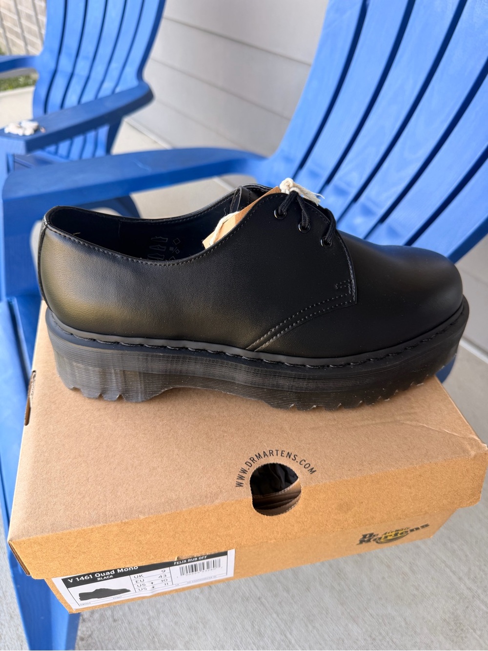 Dr. Martens Black Lace-Up Quad Platform Derby